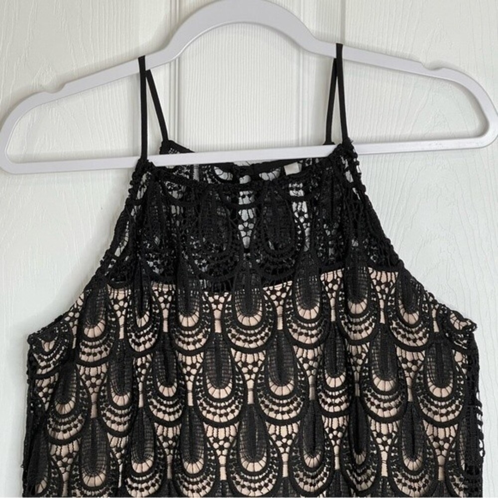 RNB Crochet Overlay Black Dress Witchy Goth Grunge Whimsigoth Party Cocktail Lrg - Picture 2 of 15